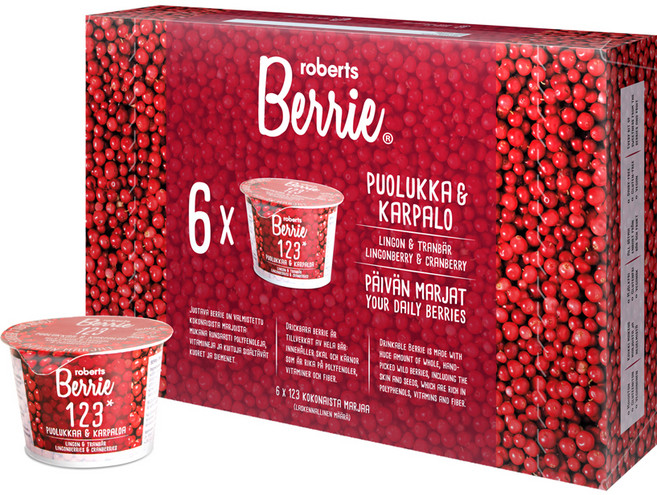 로버츠베리에 링곤베리 앤 크랜베리 주스, 100ml, 6개