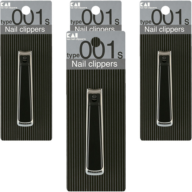 카이 손톱깎이 + 투명케이스 세트 S, 블랙, 4세트