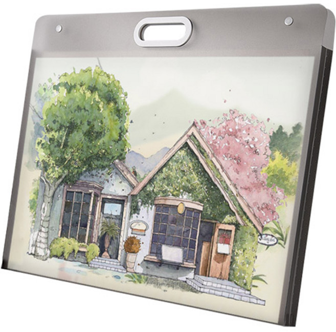 그림 도화지 스케치 파일 케이스 대형 4K A2, 1개, 블랙