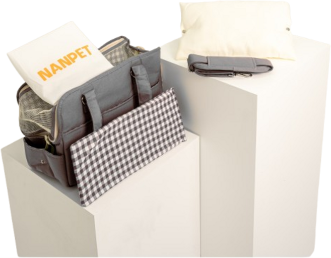 난펫 강아지 이동가방, 차콜, 1개