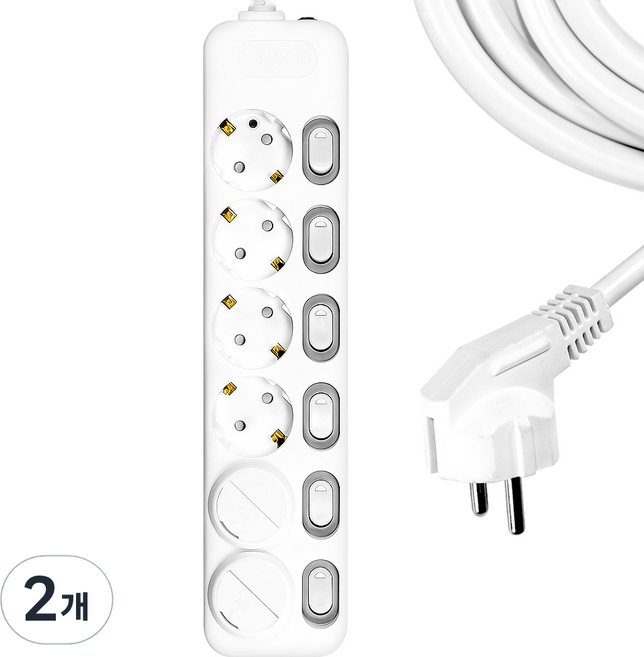 써지오 개별 멀티탭 6구 DH-1668-MT + 안전커버 2p 랜덤 발송, 3m, 2개
