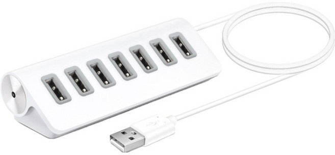 코시 뉴욕 7포트 USB 허브 UH3221, 화이트, 1개