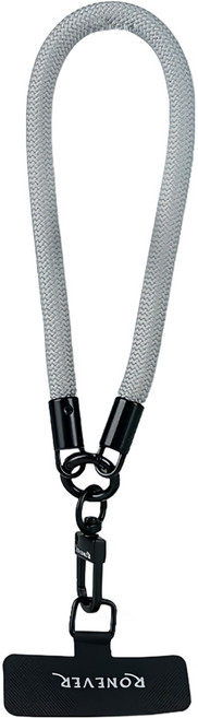 RONEVER 手機編織短掛繩 PD048-1, 蒼雪灰, 1條