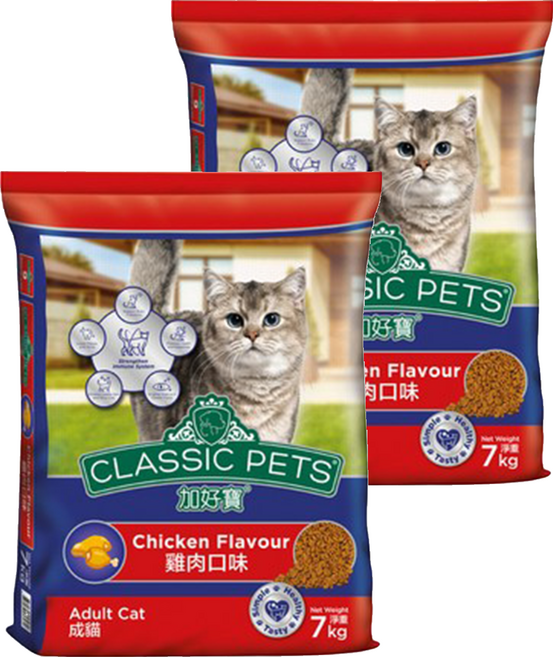 CLASSIC PETS 加好寶 成貓用 乾糧, 雞肉口味, 7kg, 2袋