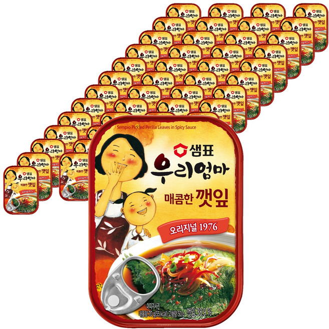 샘표 우리엄마 매콤한 깻잎, 70g, 64개