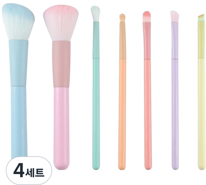 셀비아 파우더 아이섀도우 메이크업 브러쉬 7종 세트, 4세트, 파스텔
