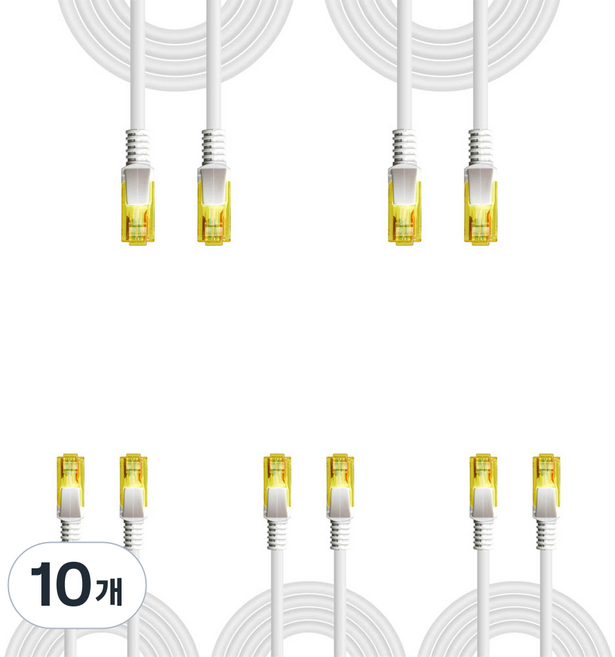 넥스트유 케스오 UTP CAT.6 기가 랜케이블, 2m, 10개, 화이트