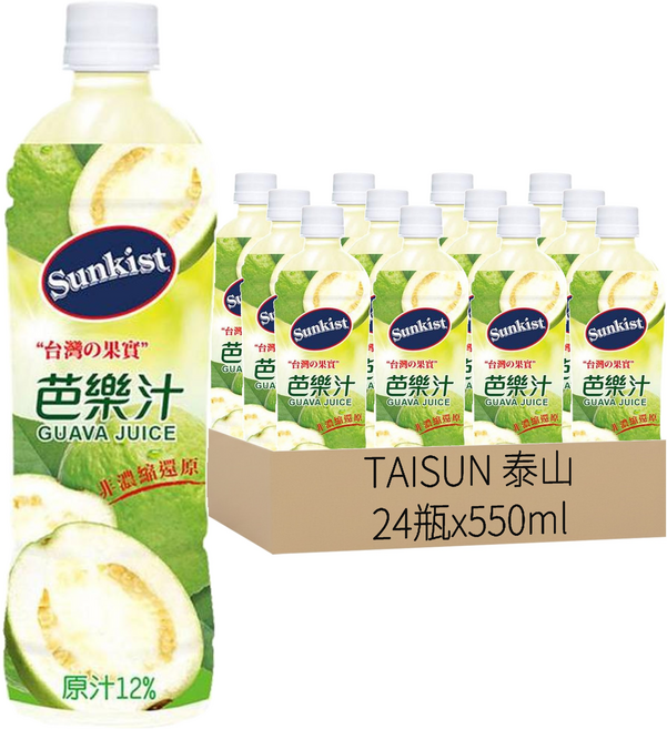 TAISUN 泰山 Sunkist 芭樂汁, 550ml, 24瓶