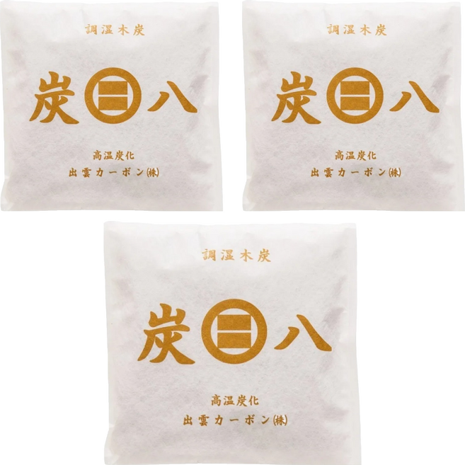 出雲屋炭八 室內調濕木炭 小(19 x 19 x 2.5cm), 40g, 3個