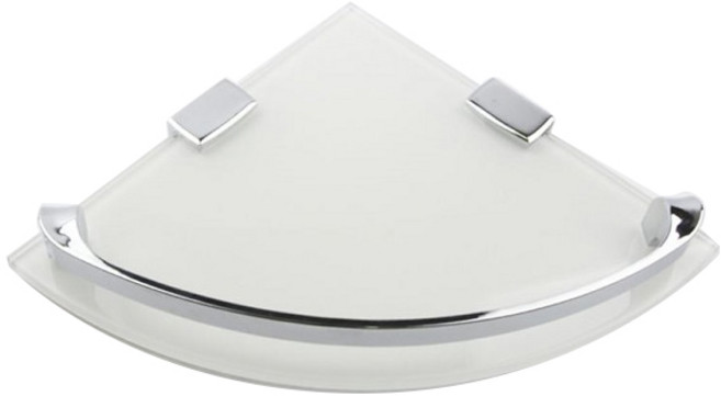 코코스 베스트 화장실 코너선반, 화이트 + 크롬, 1개