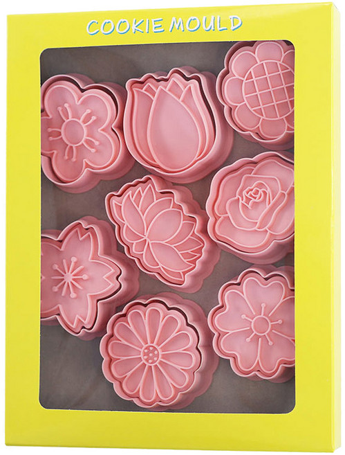 플라워 푸쉬 쿠키 커터 8종 세트, 1세트