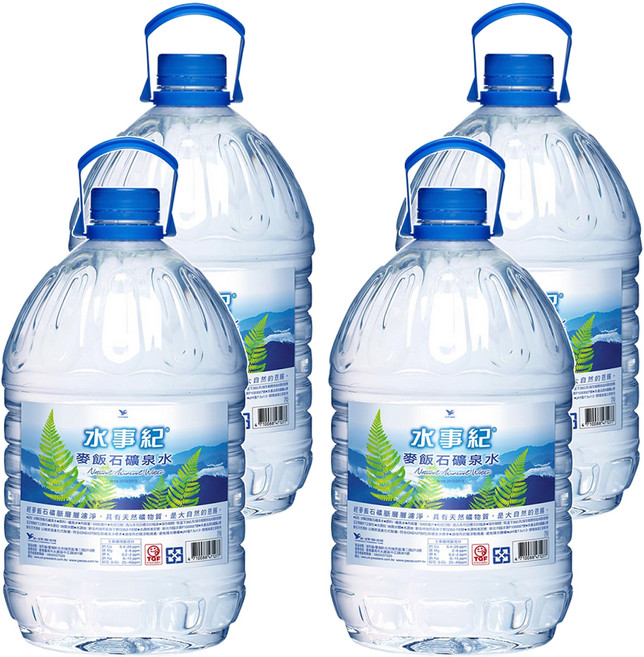 統一 水事紀 麥飯石礦泉水, 5000ml, 4瓶