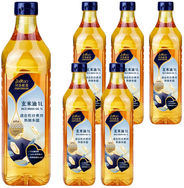 Jaikao 河洛嚴選玄米油, 6個, 1L