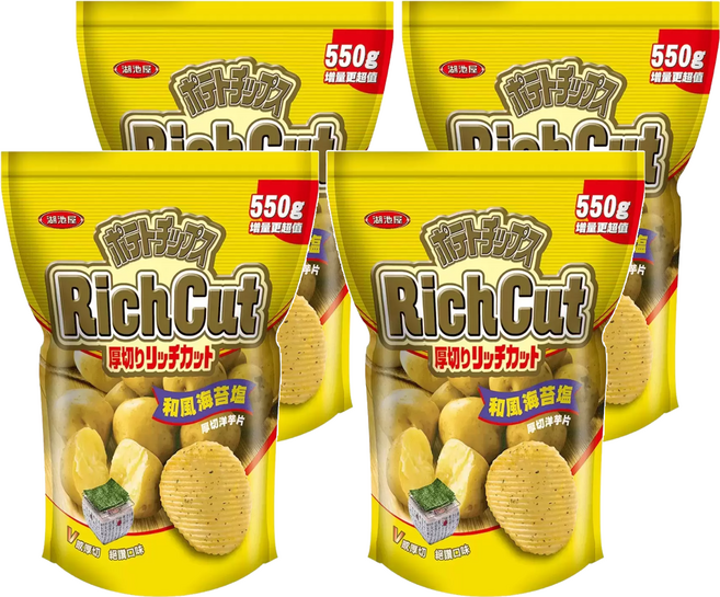 KOIKEYA 湖池屋 POTATO CHIPS 和風海苔鹽厚切洋芋片, 550g, 4包