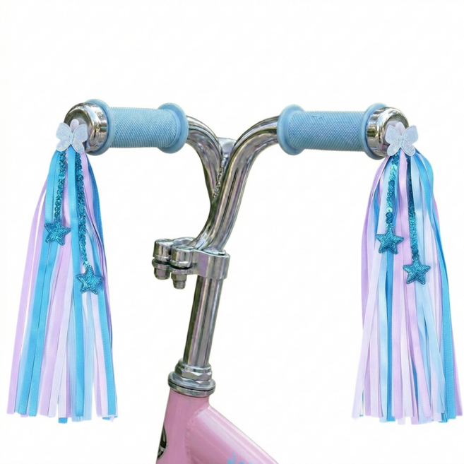 지니스 킥보드 자전거 태슬 핸들 손잡이 악세서리, 블루, 1개