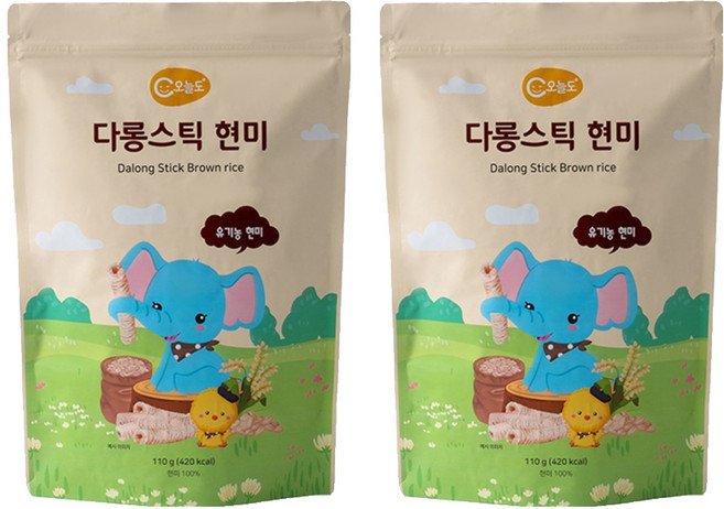 오늘도 다롱스틱 과자, 현미, 110g, 2개
