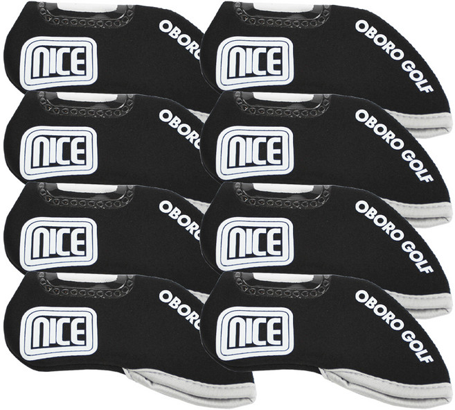 오보로 나이스 아이언 헤드커버, 블랙, 1세트