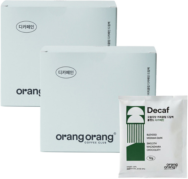 오랑오랑 커피클럽 디카페인 드립백커피, 12g, 15개입, 2개