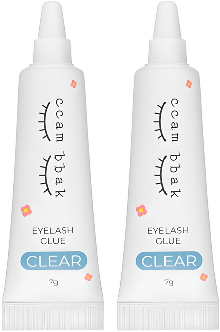 깜빡 글루 속눈썹 접착제 7g, 투명, 2개