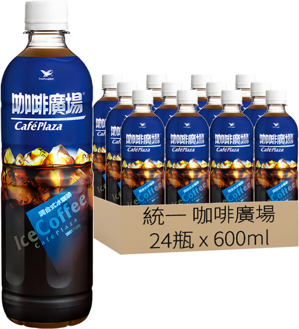 統一 咖啡廣場 調合式冰咖啡, 600ml, 24瓶
