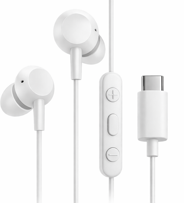 필립스 C타입 커널형 내장DAC 유선 줄 이어폰 3버튼 컨트롤러 노트북 애플 삼성 호환 TAE5008 화이트