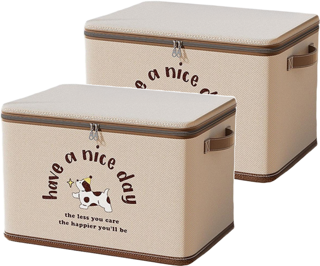 Mega 家用簡約摺疊收納箱, 小狗(顏色隨機), 2個