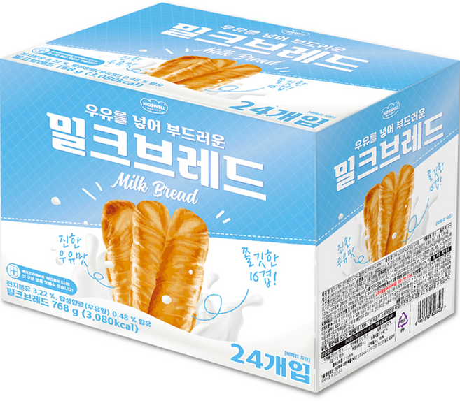 키즈웰 밀크 브레드 24p, 768g, 1개