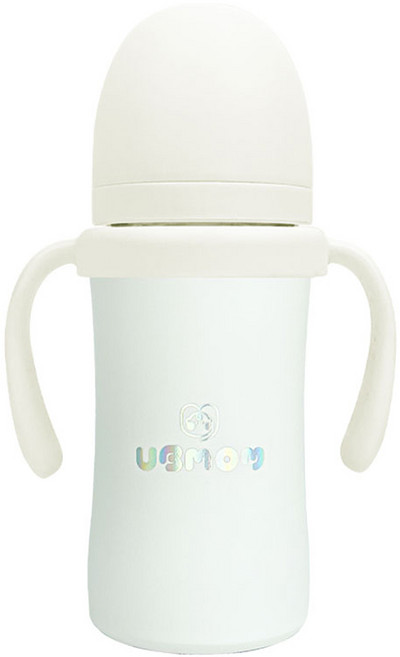 유비맘 시그니처 보온보냉 스테인리스 유아 빨대컵, 220ml, 1개, 구름