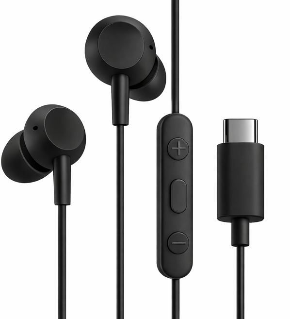 PHILIPS 飛利浦 Type-C 入耳式內建DAC有線耳機 3鍵控制器 相容於筆電 Apple 三星, 黑色, TAE5008