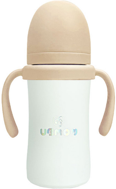 유비맘 시그니처 보온보냉 스테인리스 유아 빨대컵, 220ml, 1개, 초코