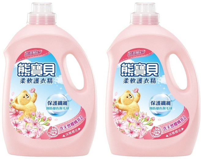 Snuggle 熊寶貝 柔軟護衣精 淡雅櫻花香, 3L, 2桶