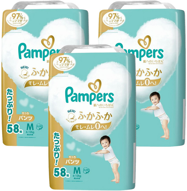 Pampers 幫寶適 日本境內版 褲型尿布 6~12kg, M, 174片