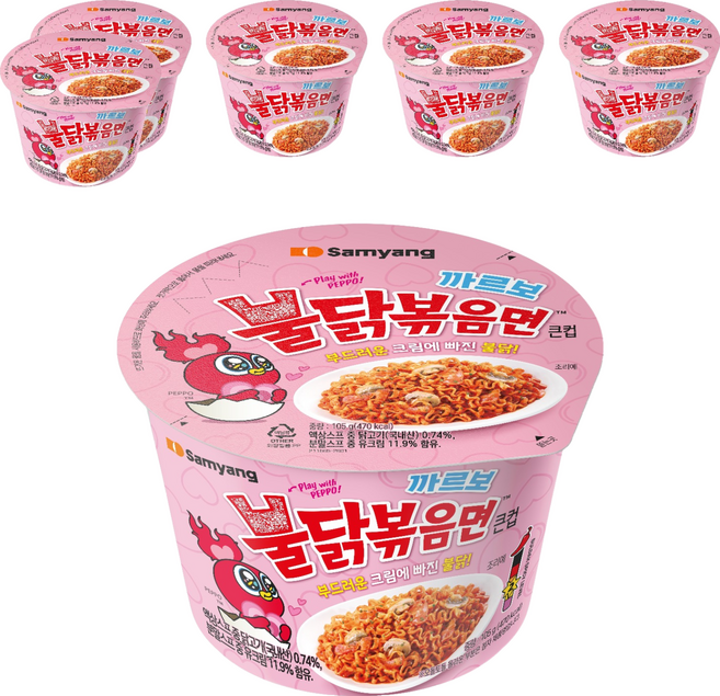 삼양 큰컵 까르보 불닭볶음면 105g, 6개