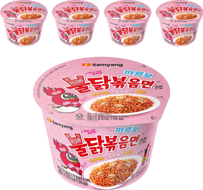 불닭볶음면 까르보 큰컵 105g, 5개