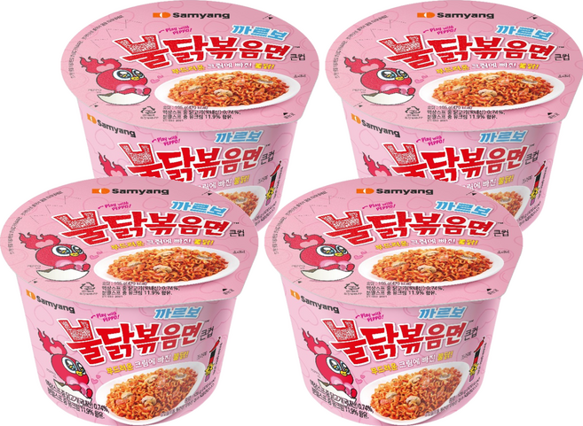 불닭볶음면 까르보 큰컵 105g, 4개