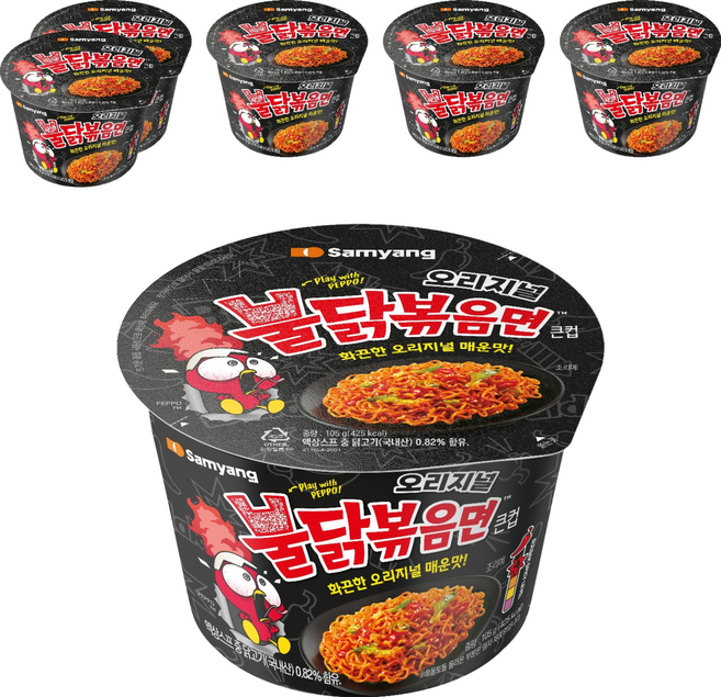 불닭볶음면 큰컵 105g, 6개