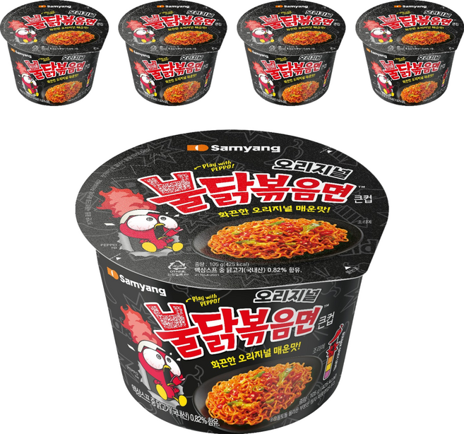 불닭볶음면 큰컵 105g, 5개
