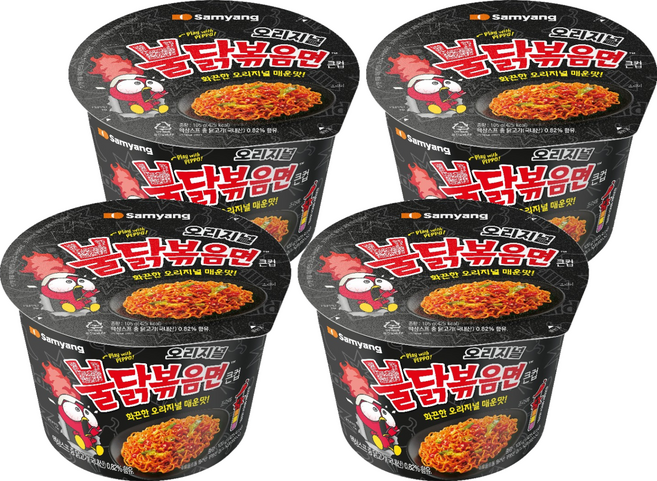 불닭볶음면 큰컵 105g, 4개