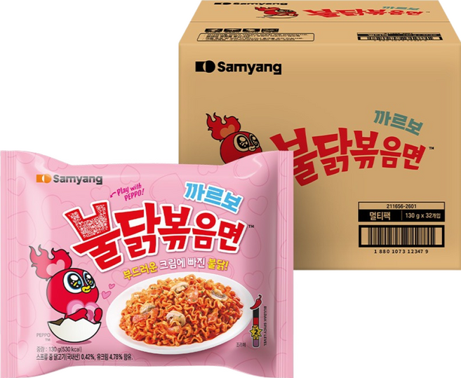Buldak 奶油白醬火辣雞肉風味鐵板炒麵 130g, 32包