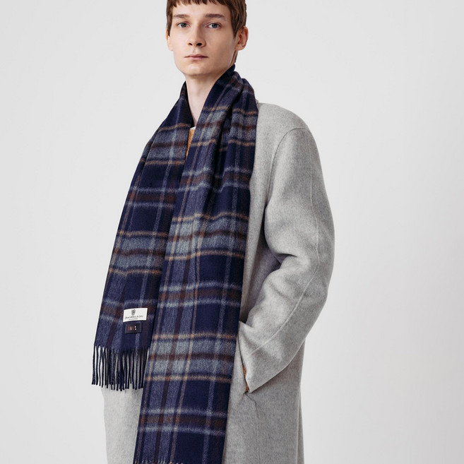 닥스 남녀공용 체크 캐시미어 양면 머플러 DBMU4F706G2