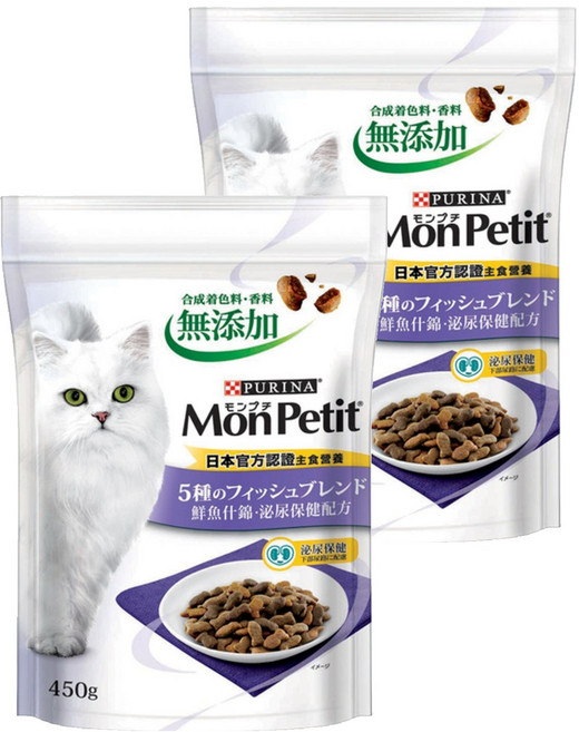 MonPetit 貓倍麗 成貓用 鮮魚什錦泌尿保健配方乾糧, 泌尿保健, 450g, 2包