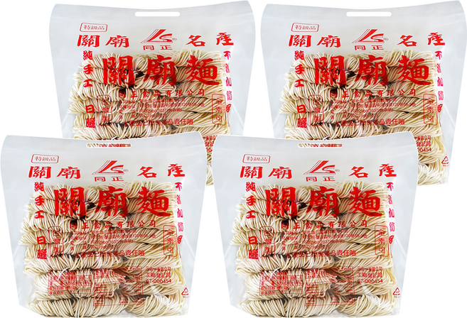 同正 細關廟麵 純手工日曬 麵身耐煮 拉鏈袋包裝, 1.2kg, 4包