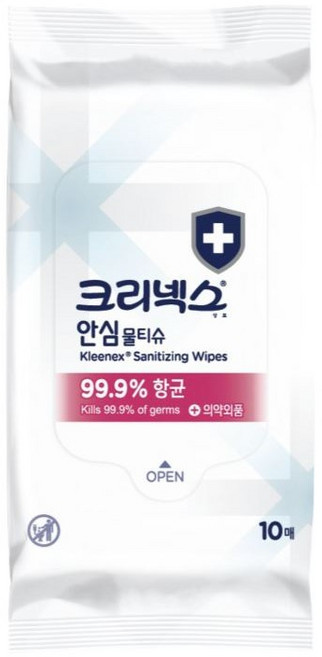크리넥스 안심 물티슈 휴대형, 10매, 1개