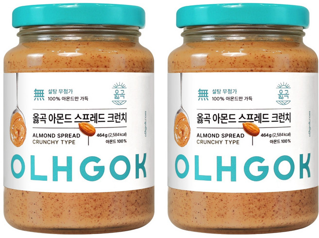 옳곡 아몬드 스프레드 크런치, 2개, 464g