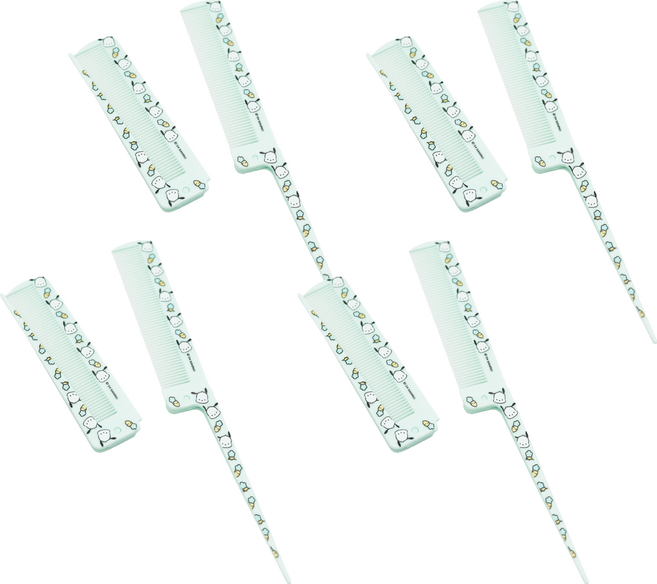 뷰티홈 산리오캐릭터즈 폴딩 꼬리빗, 포차코 파스텔그린, 4개