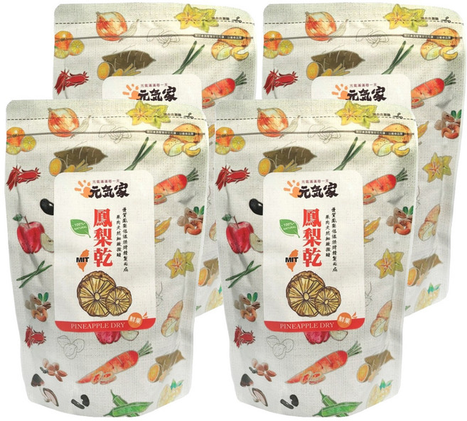 元氣家 鳳梨乾, 200g, 4包