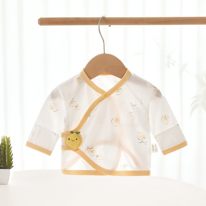 STARDOOR 新生兒用立體亮點彩色線條紗布衣