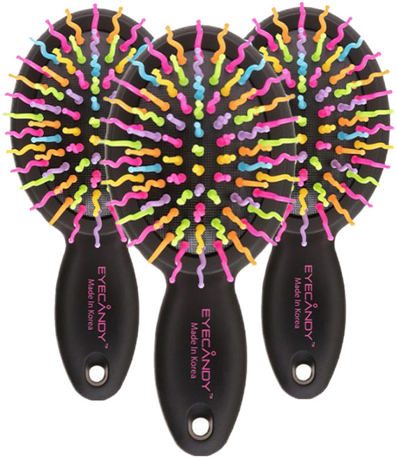 아이캔디 레인보우 볼륨 S 헤어브러쉬, S 블랙, 3개