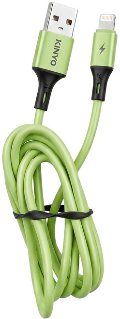 Kinyo 蘋果液態矽膠線 USB-A903, 1.2m, 抹茶綠, 1條