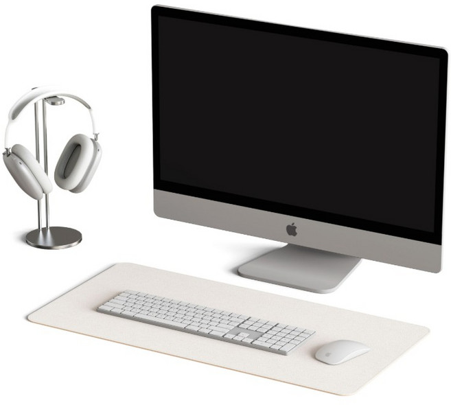 지에스비케이스 프리미엄 마우스 장패드 700 x 350 mm, 밀크화이트, 1개